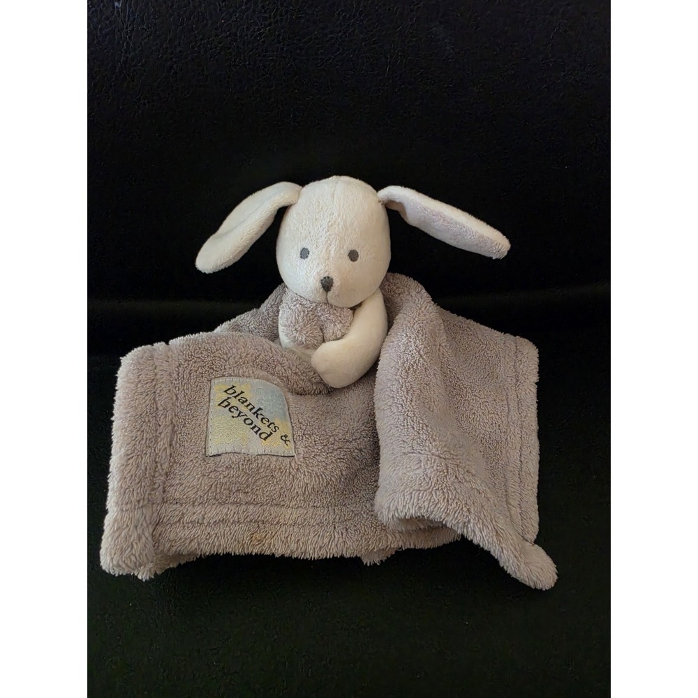 Blankets & Beyond 2-In-One Set Gray Bunny Lovey Pink Plush Baby Security Blanket
